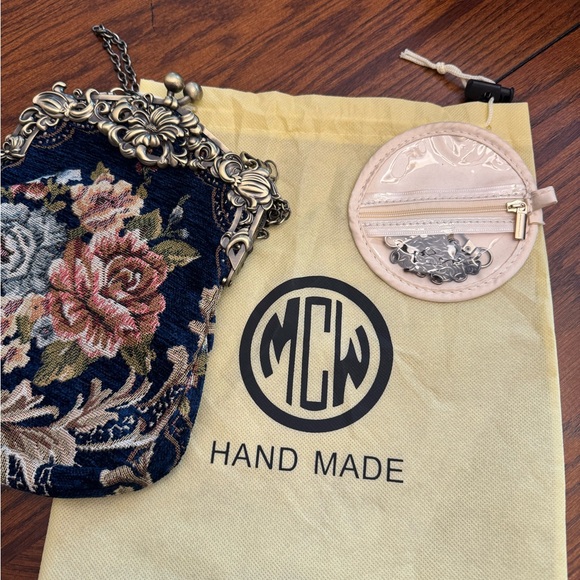 Floral Tapestry Handbag with Silver Accents - Picture 10 of 10